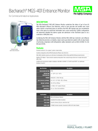 Thumbnail of document Data Sheet - MGS-401 Entrance Monitor